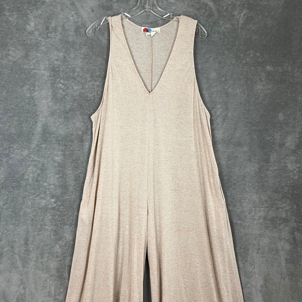 Free People Beach Jumper Womens SP Beige Wide Leg Boho Hippie Vacation Linen - Picture 2 of 10